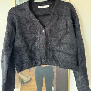 NA-KD Women's Black Fuzzy Cardigan